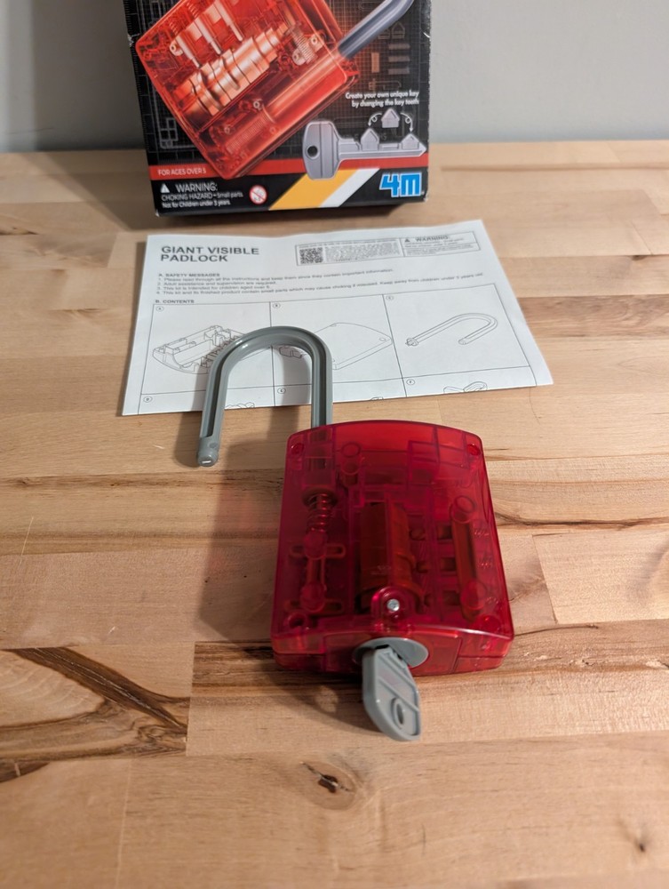 KidzLabs - Giant Visible Padlock, Already built. Good shape.