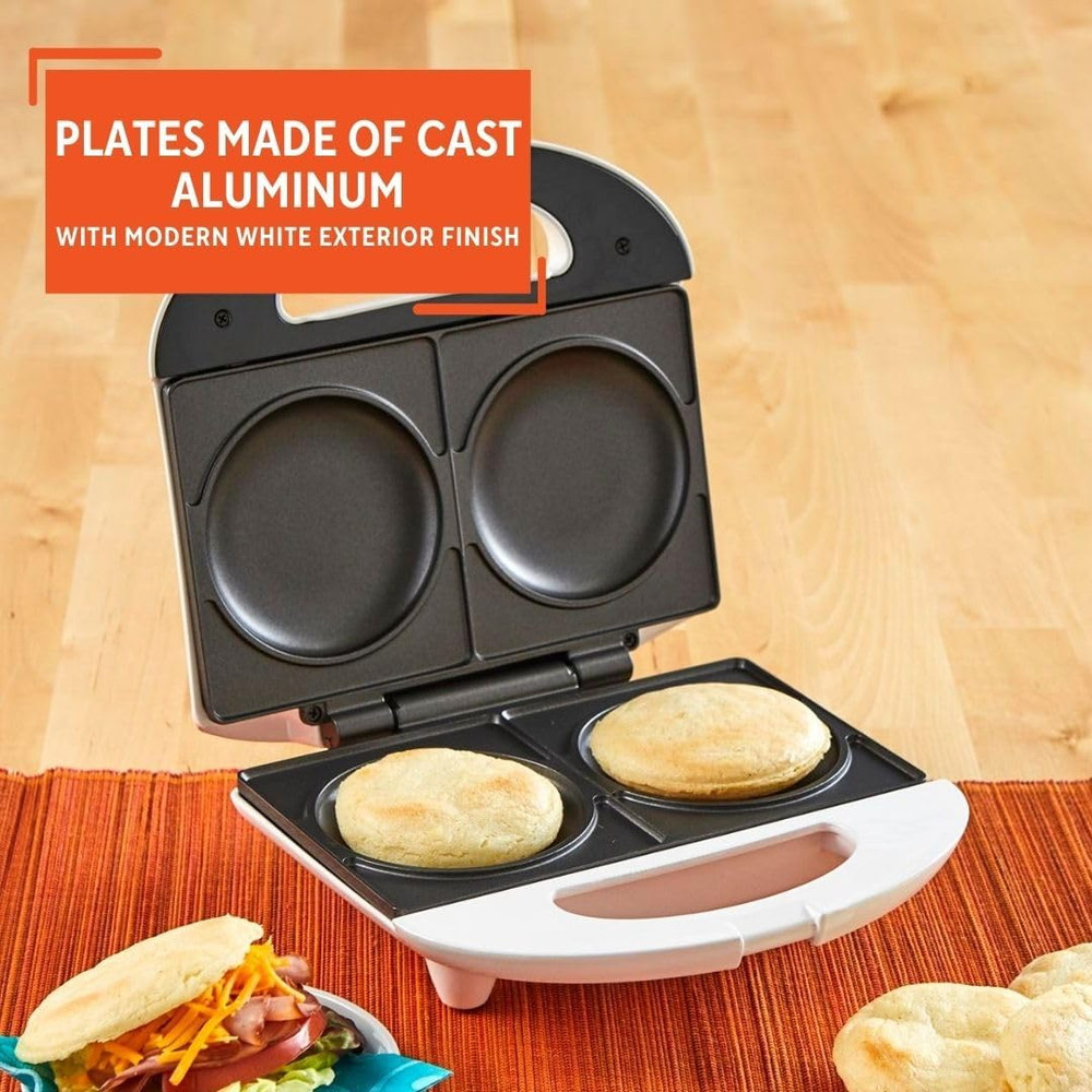 2 Slot Electric Arepa Maker, White