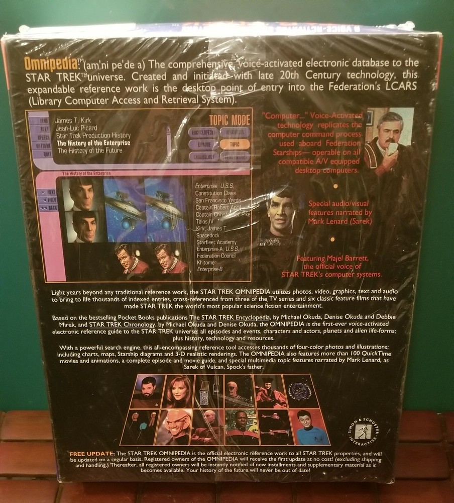 1995 Star Trek Omnipedia Computer Software CD-Rom Windows 95 Sealed NOS