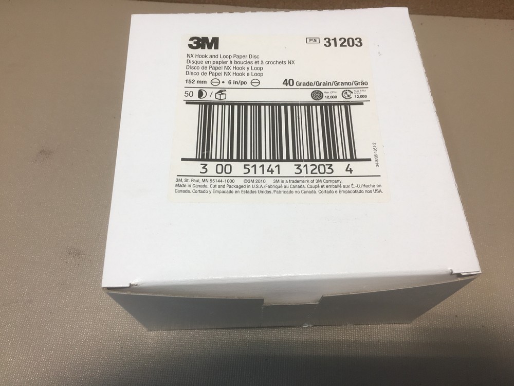 3M NX Hook and Loop Paper Disc, 6" in  Grade 40 (50) Count Box