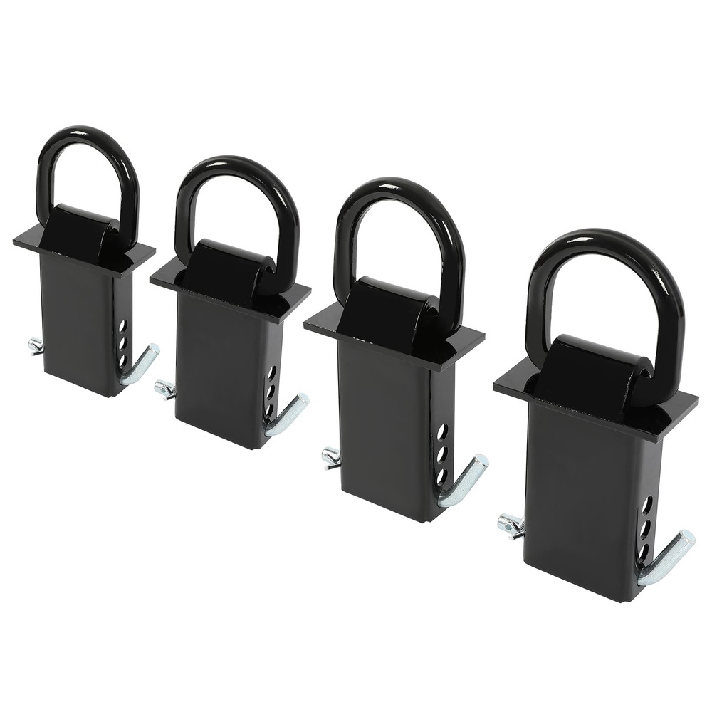 Heavy Duty 4 Pack Trailer Adjustable Stake Pocket D-Ring Zinc 2”×4" 16200LBS