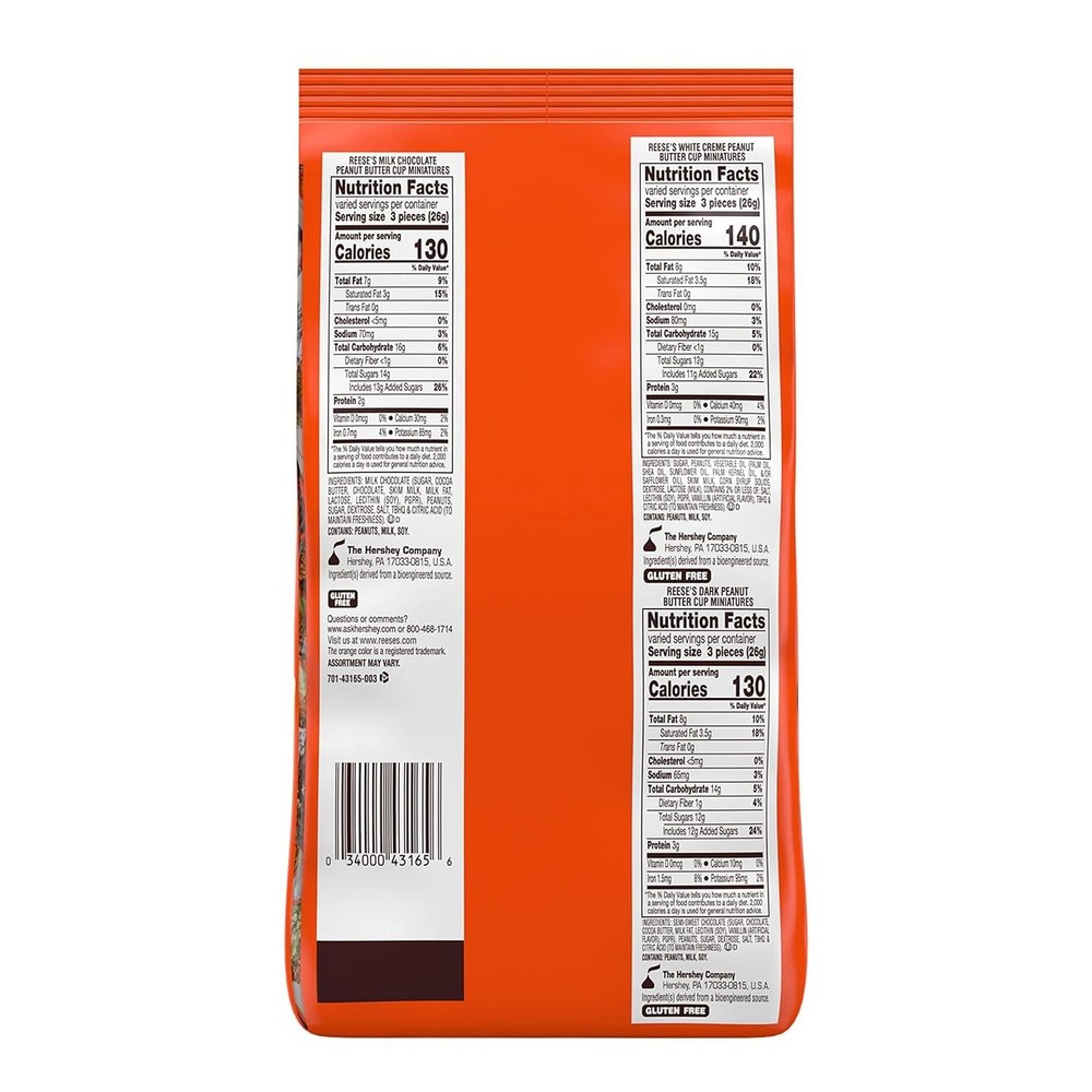 Individually Wrapped Assorted Peanut Butter Cups - 32.1 Oz Candy for Sharing