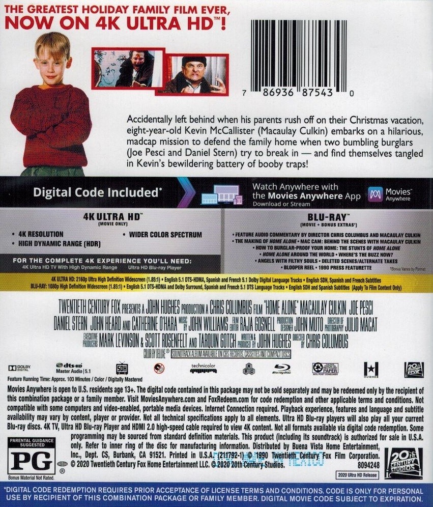 Home Alone (4K / Blu-ray + Digital) NEW