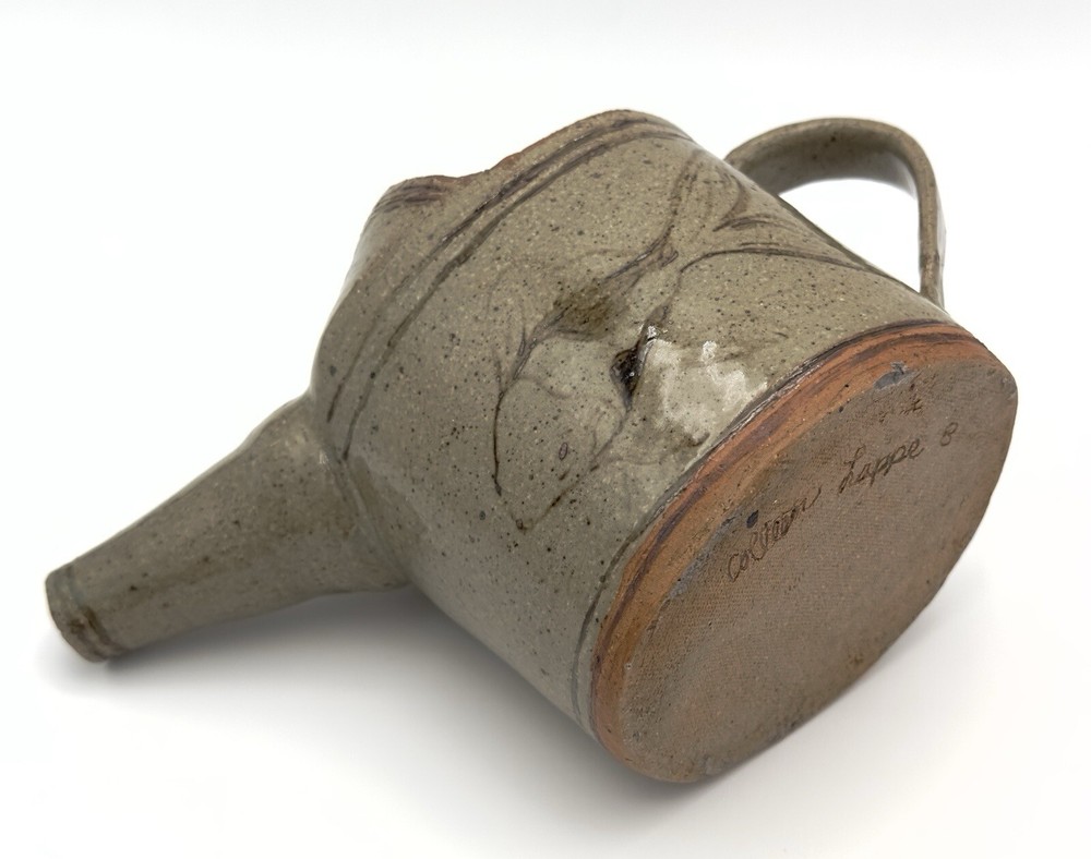 STUDIO ART POTTERY WATERING CAN COLLEEN LAPPE ARTIST CERAMIC EARTHENWARE FISH