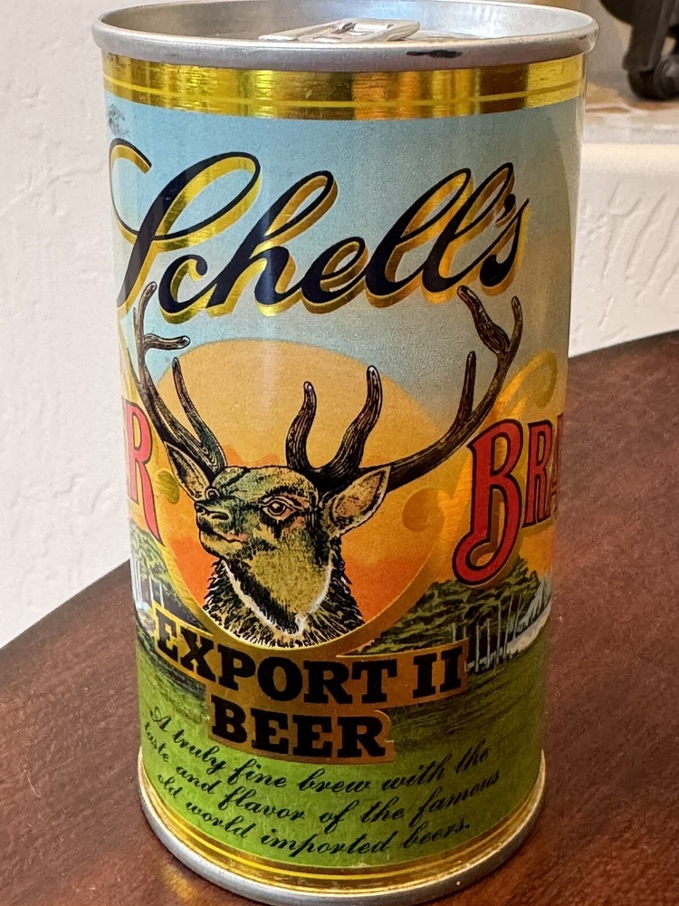 Schell's Deer Brand Export II - Empty Beer Can Bottom Opened - colorful clean