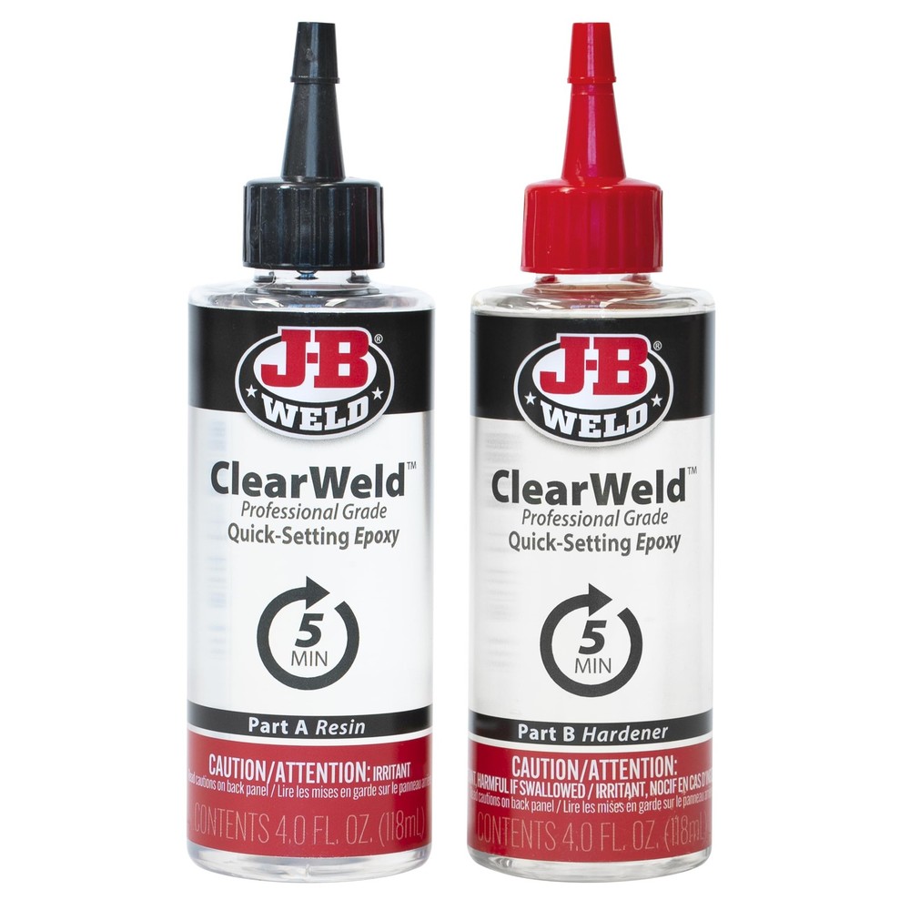 J B Weld Clearweld Epoxy 4Oz Pro Size Clear Bonding Adhesive Multi Surface Use