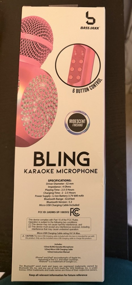 Bling Edition Bluetooth Karaoke Microphone (New In Box)