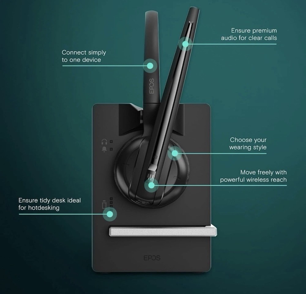EPOS D 10 USB ML US II Wireless Headset DECT System Convertible 1000999