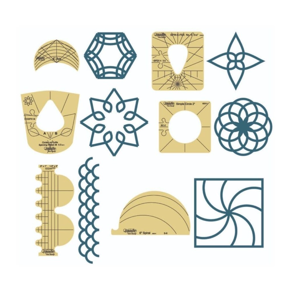 Sew Steady Template Sampler Set (6X) -Low Shank Template -Preowned