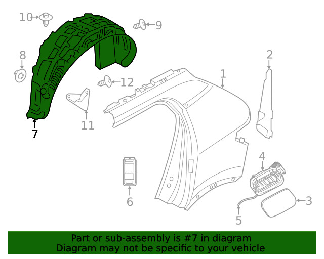 Genuine Volvo Quarter Panel Splash Shield 32417191