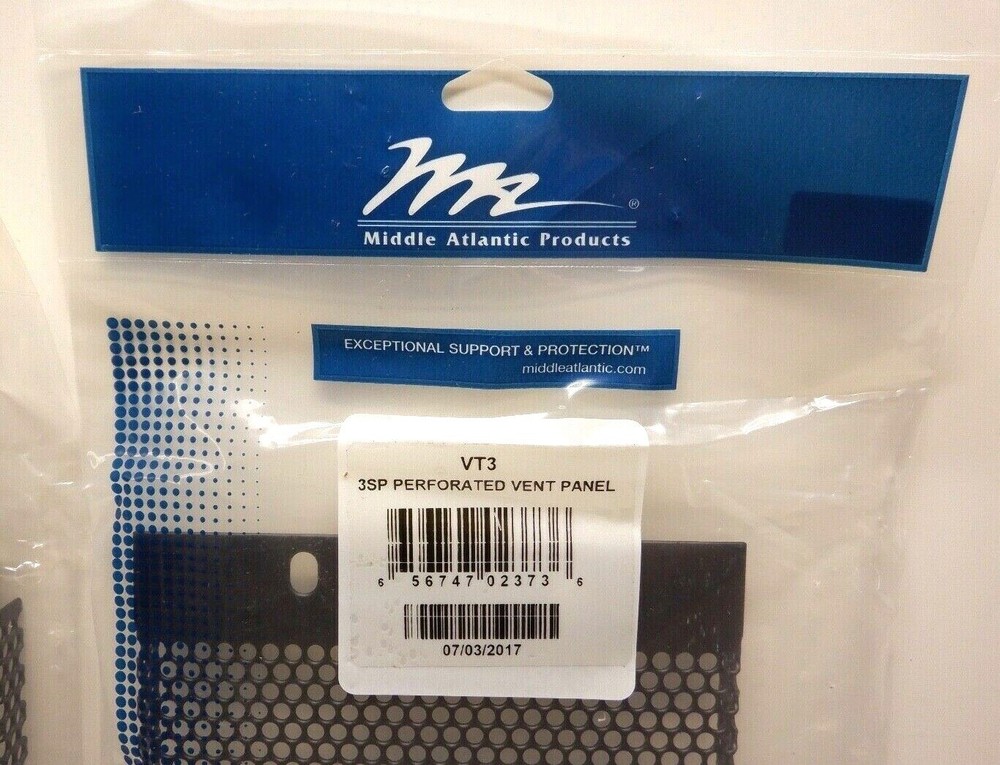 2x Middle Atlantic Products VT3 3SP Perforated Vent Panel - 2 Panel Lot