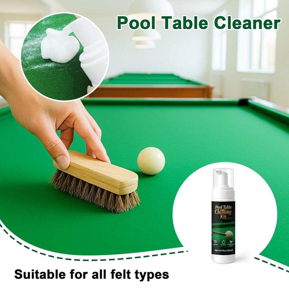 8pcs Pool Table Cleaning Kit - Powerful Cleaner Quickly Breaks Down Chalk St...