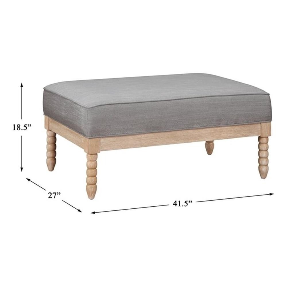 Lexicon Hampstead Fabric Ottoman in Gray