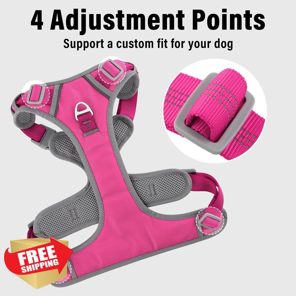 Plutus Pet No Pull Dog Harness Small Medium Large Hot Pink S