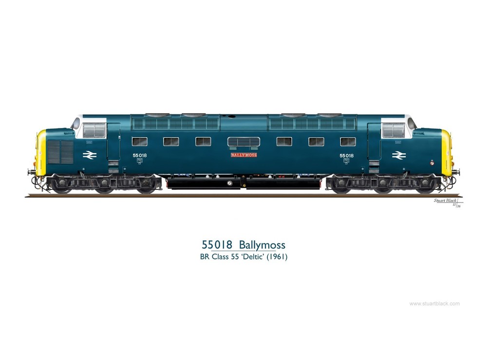 Class 55 Deltic Print - 55018 Ballymoss
