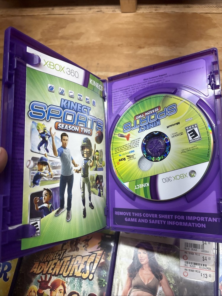 Microsoft 1414 Xbox 360 Kinect Sensor Bar & 10 Games - TESTED NICE DISCS!