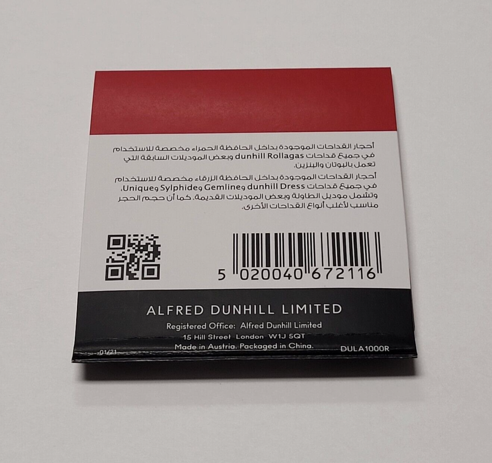 Dunhill Red Flints For Dunhill ROLLAGAS Lighters 9 pk. Red Flints