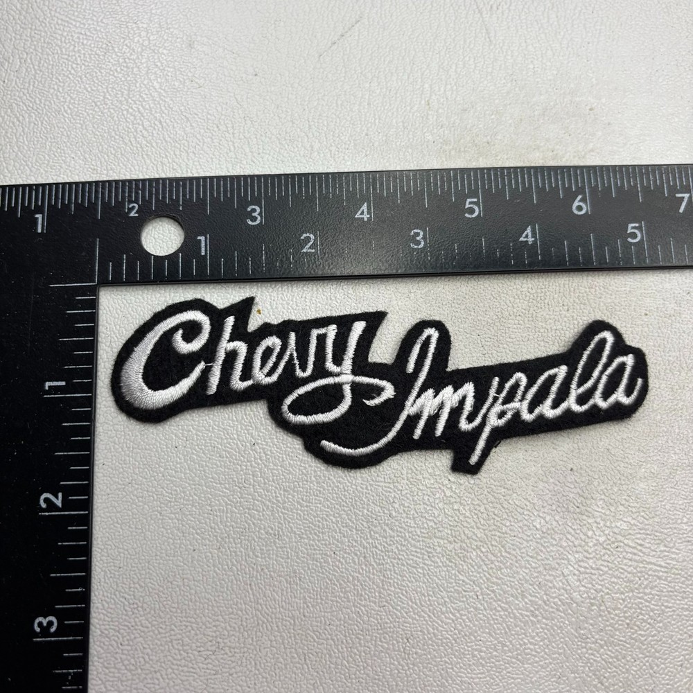 NOS c 2010s White On Black Chevrolet CHEVY IMPALA Car Auto Patch 00U8