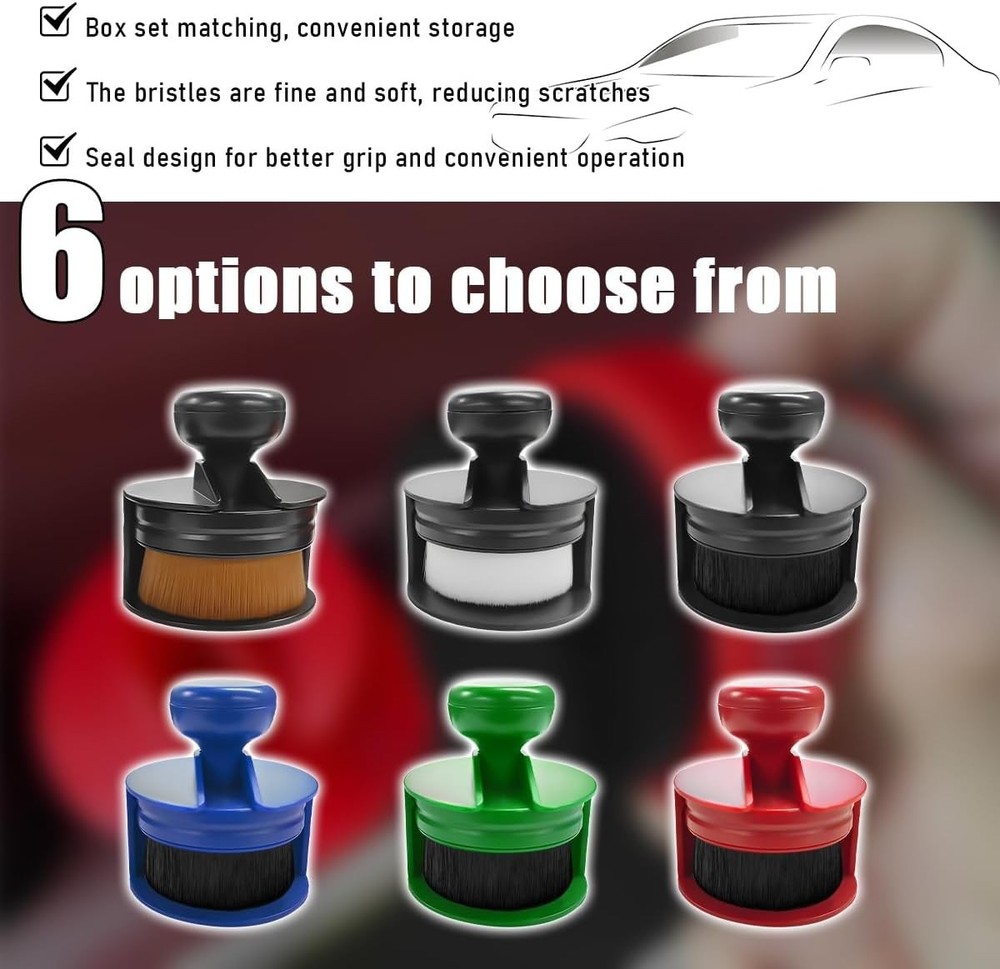 Portable Wheel Tire Dressing Applicator Brush with Stand, High Density Soft A...