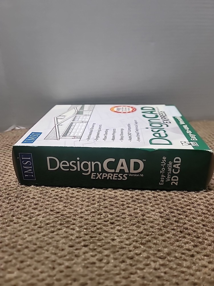 New Sealed Design CAD Express Version 16 DesignCAD PC Computer Software Big Box