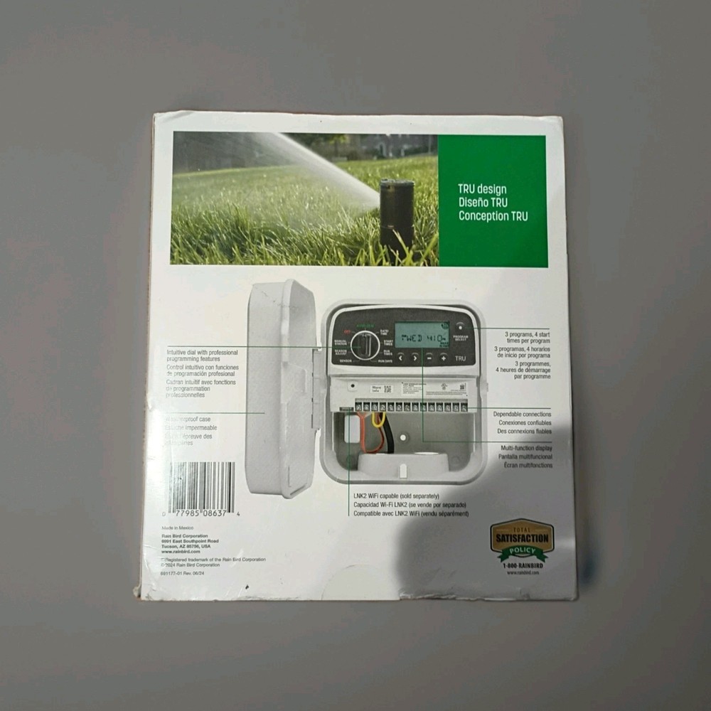 Rain Bird TRU8O Program-Based Indoor/Outdoor Irrigation Sprinkler Controller