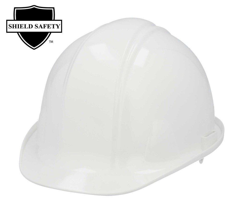 16 Each White HDPE Hard Hat, ANSI Type 1 Class E - 4 Point Ratchet Headband