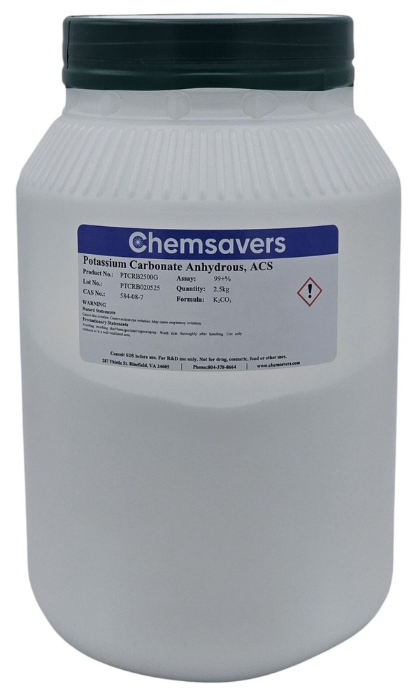 Potassium Carbonate Anhydrous, ACS, 99+%, 2.5kg