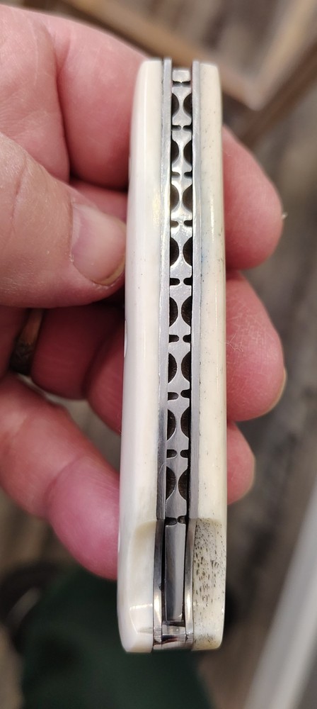 Handmade, Ground From A Rasp, Lock Back knife,Bone Handle,file worked,Unique ⚔️