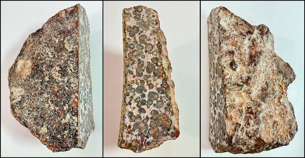 SPOTTED JASPER FOR LAPIDARY WORK - ONE FLAT FACE