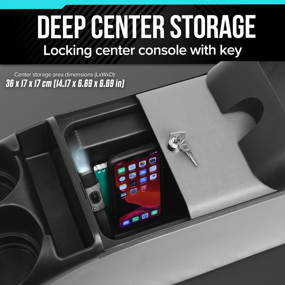 Center Console for Minivans, SUVs, Middle Van Console, Extra Cup Holders, Lar...