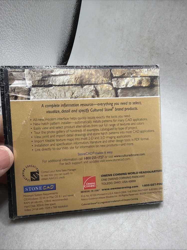Stone Cad Version 4.0Cultured Stone Interactive Design Tools New Sealed