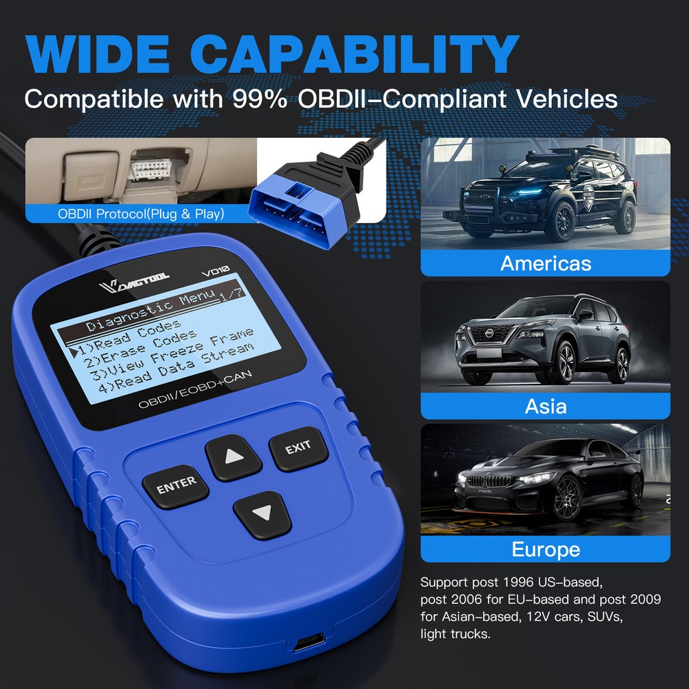 2026 VDIAGTOOL VD10 Code Reader OBD2 Scanner Diagnostic Read Engine Fault Code