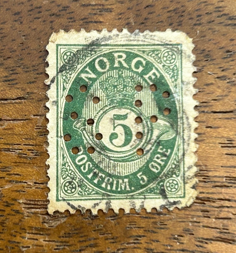 Norway Stamp Perfin S.P.   era1917