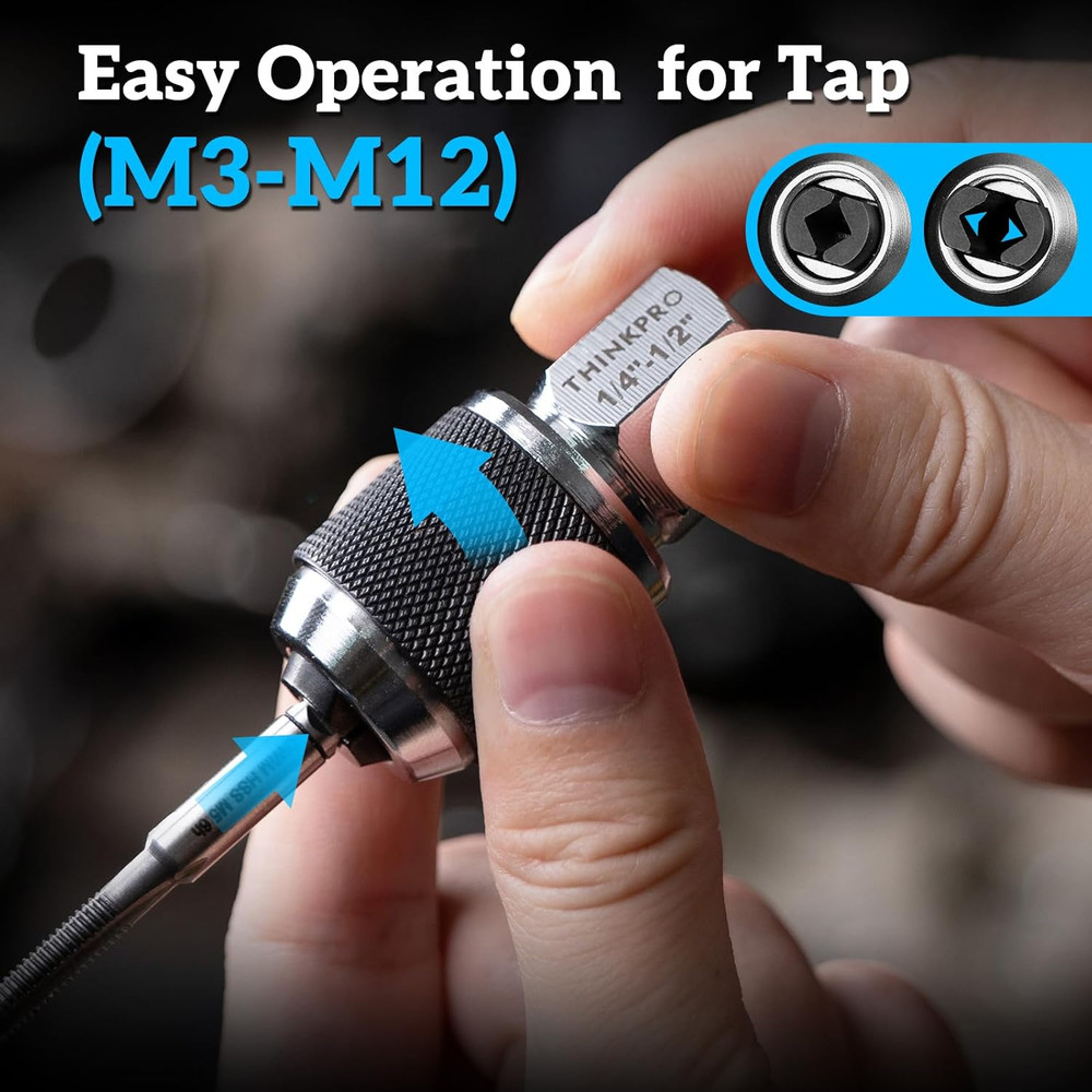 Ratcheting Tap Socket Set 2Pcs with Adjustable Jaws, Hex Drive & 3/8" Drive Dual