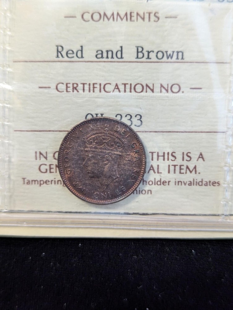 1941c, ICCS Graded, Newfoundland Small One Cent, **MS-63** OH 233