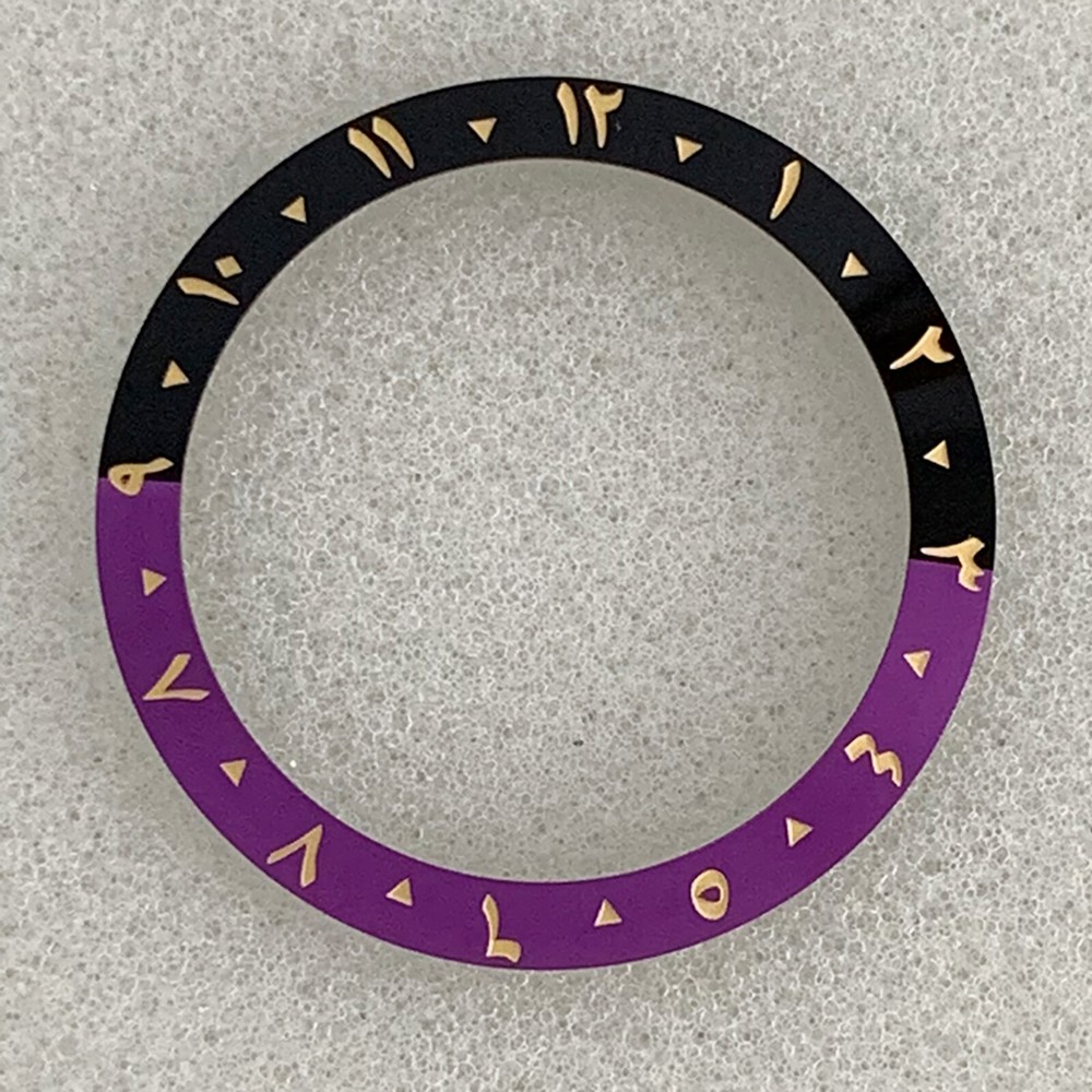 38mm Arabic Numerals Dual-color Watch Bezel Insert Replacement fit 40mm Case