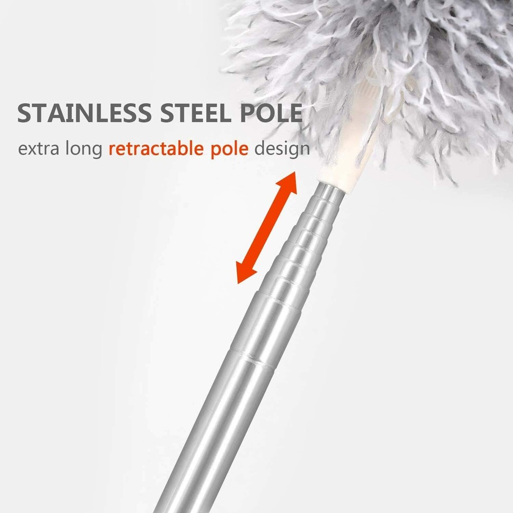 Duster with Extension Pole Bendable Head Extendable Duster for Fan High Ceiling