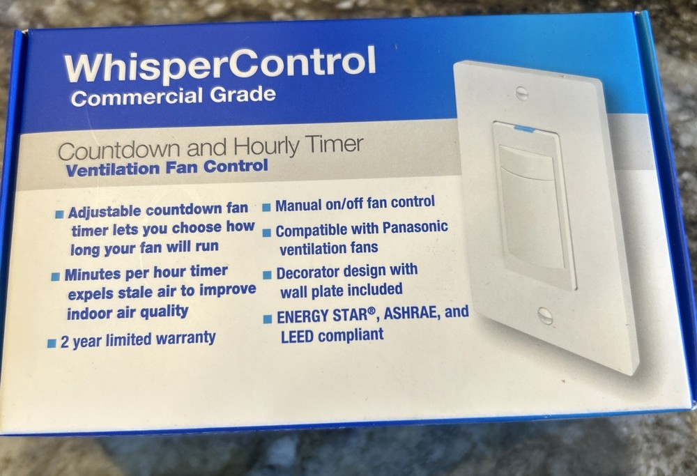 Panasonic FV-WCD01-W Whisper Control Timer On/Off Wall Control - White