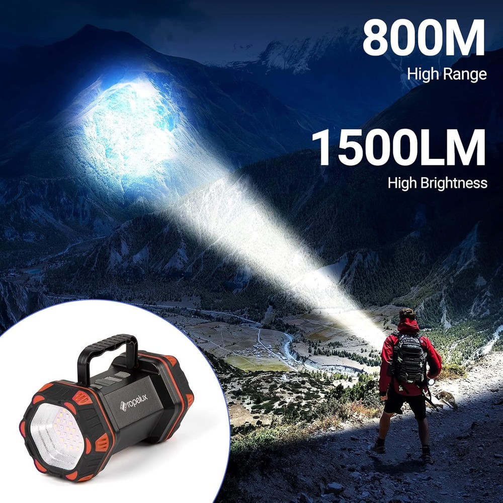 Led Camping Lantern Rechargeable, Lights 1500lm, 8 1PACK, Orange
