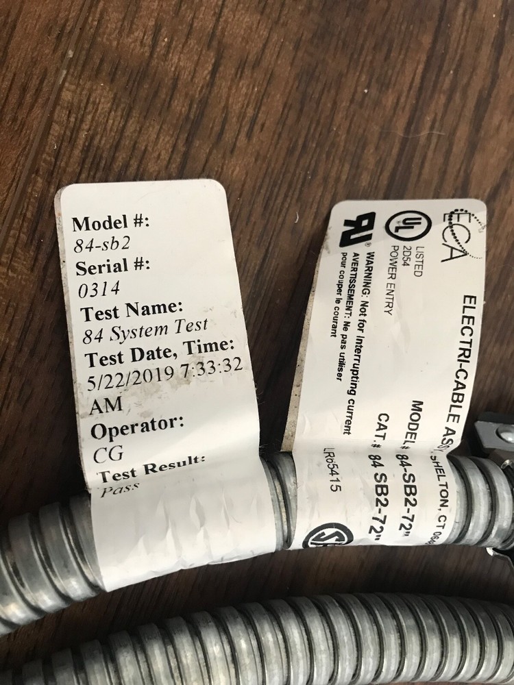 Electri-cable assembly - 84-SB2-72" - by Electri-Cable Assemblies