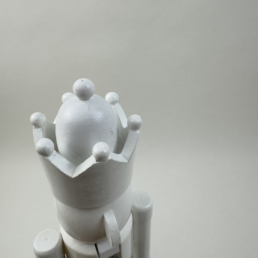 West Elm Modern Lacquer Nutcracker Figurine Christmas Set/2 White Flaws Read