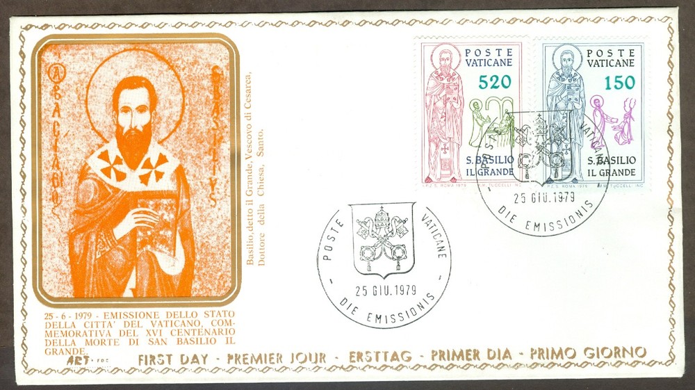 Vatican City Sc# 652-3: St. Basil the Great on FDC
