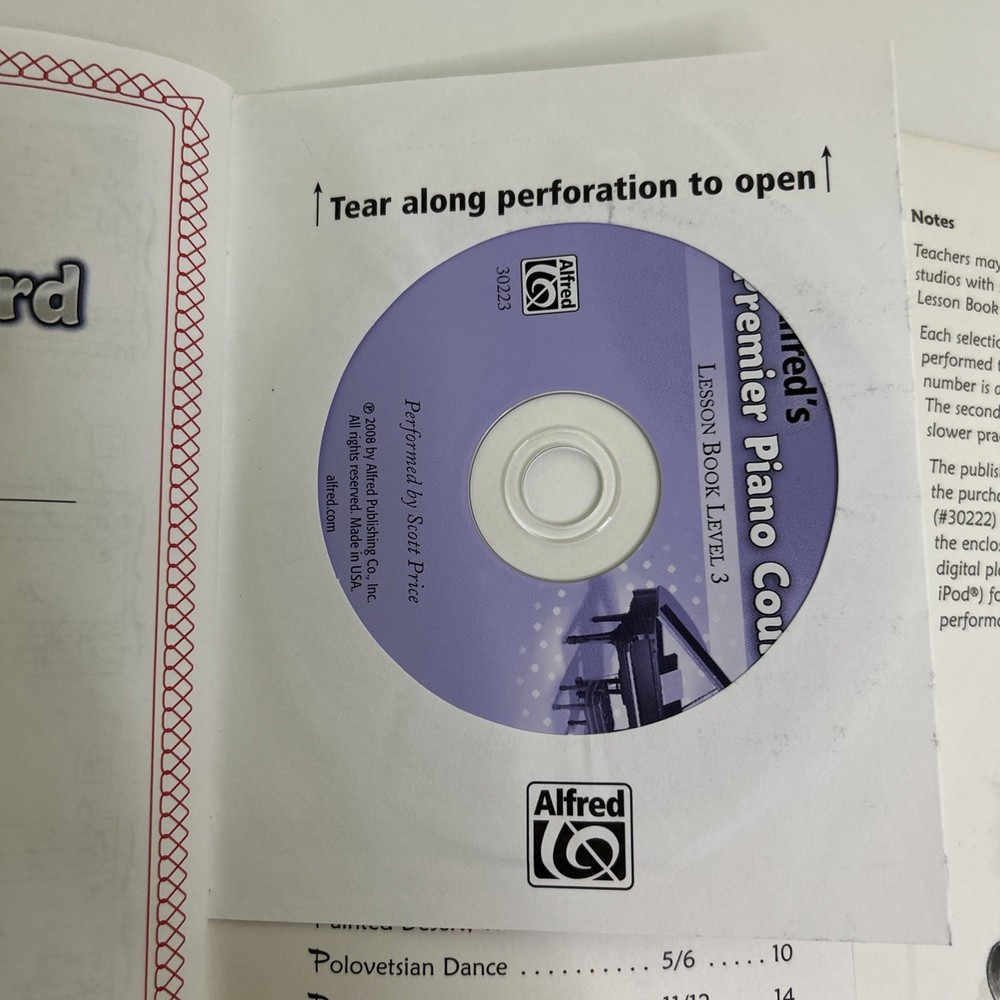Alfred's Premier Piano Course Lesson 3 Includes CD