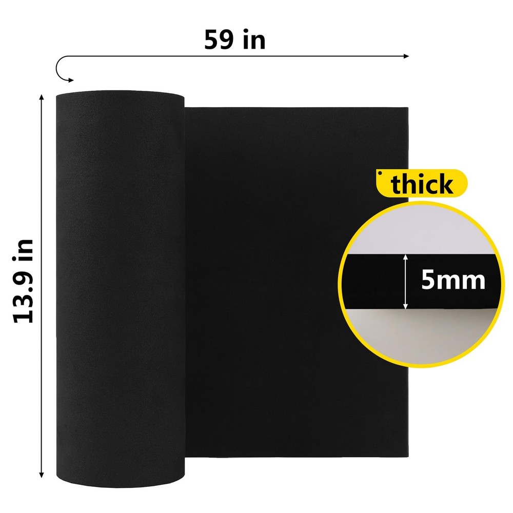 Do²ping Black Foam Sheets Roll, 5mm Thick Premium Thickness-5mm,