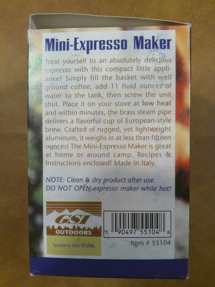 MINI-EXPRESSO GOURMET CAMP COFFEE MAKER