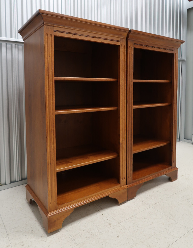 Ethan Allen Country Crossing Cinnamon Maple Bookcases- Pair