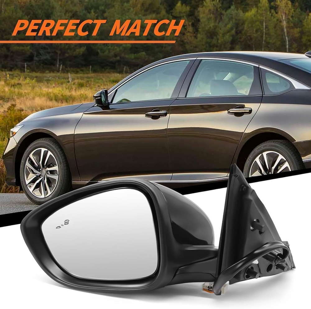 Left Driver Side Mirror Assembly Compatible with 2018-2022 Accord Heated Blind S