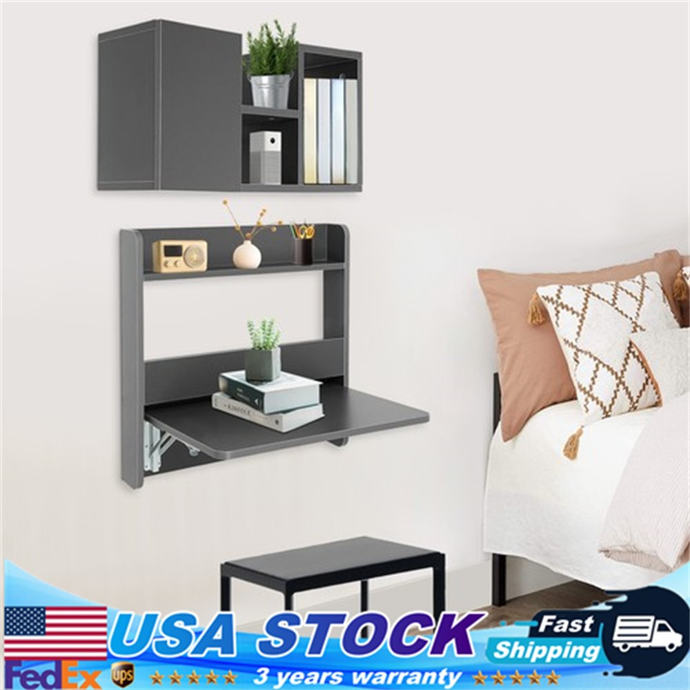 Wall Mounted Bookshelf Folding Space Saving Wall Mounted Table Laptop Desk