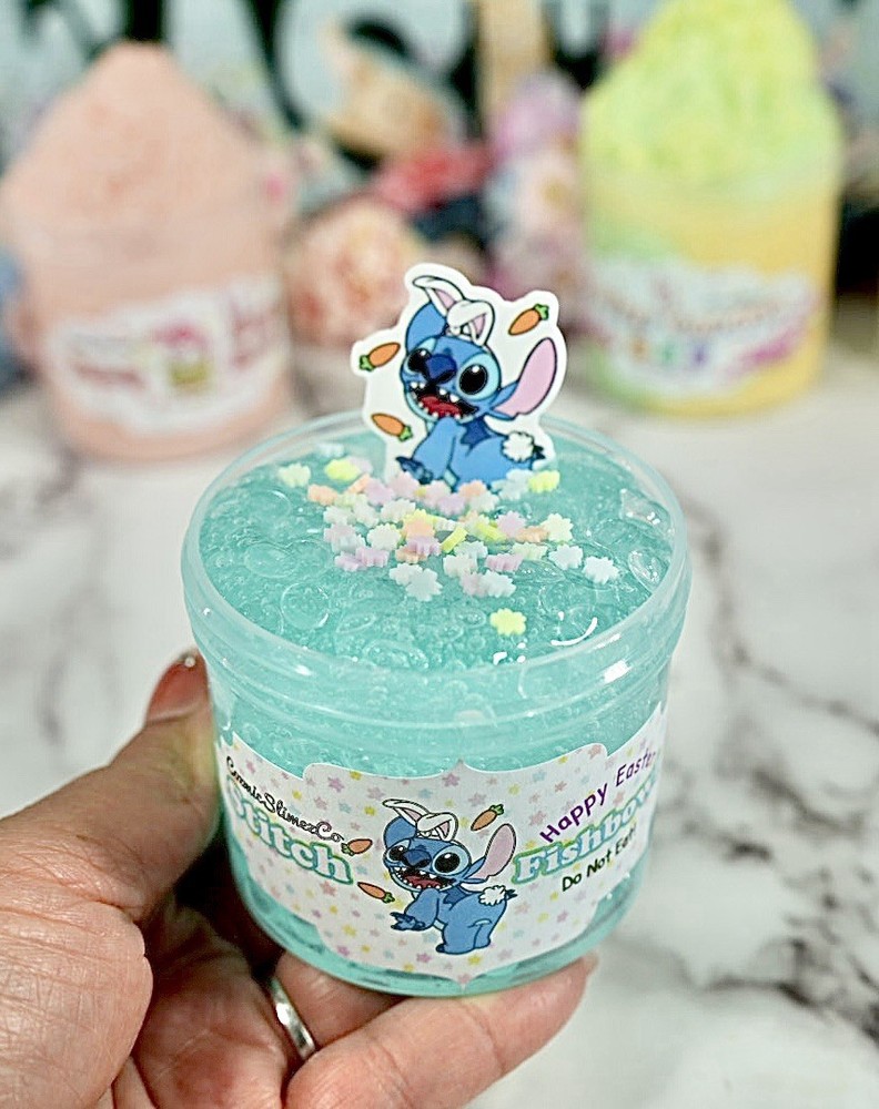 Happy Easter Fishbowl Slime, Easter Theme, No Scent, low Stretchy, ASMR