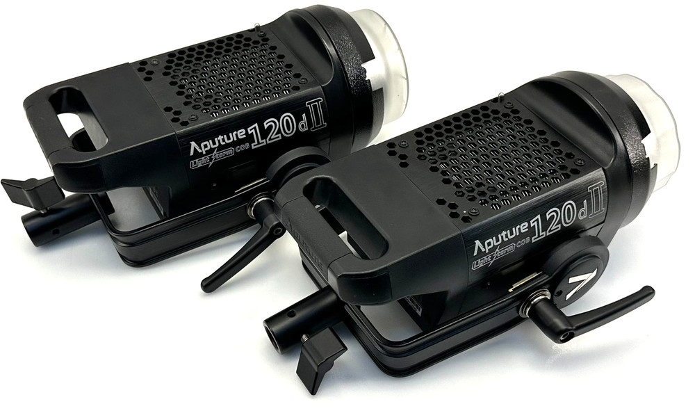 Aputure Light Storm 120d II – 2 Complete Kits + 3 Barn Doors & Case